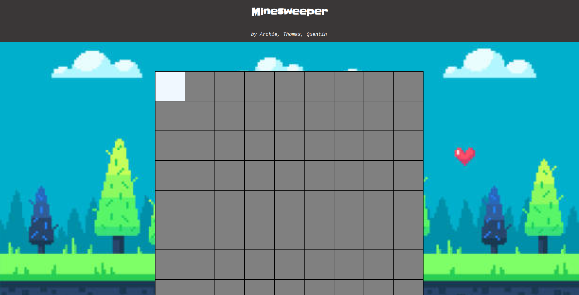 screenshot of My minesweeper game